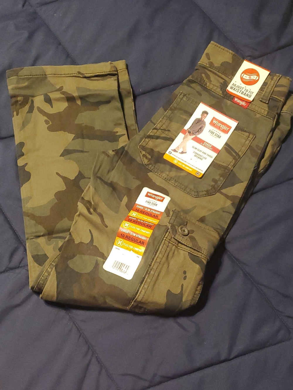 Wrangler Kids Camouflage Cargo Pants - Green/Brown Camo